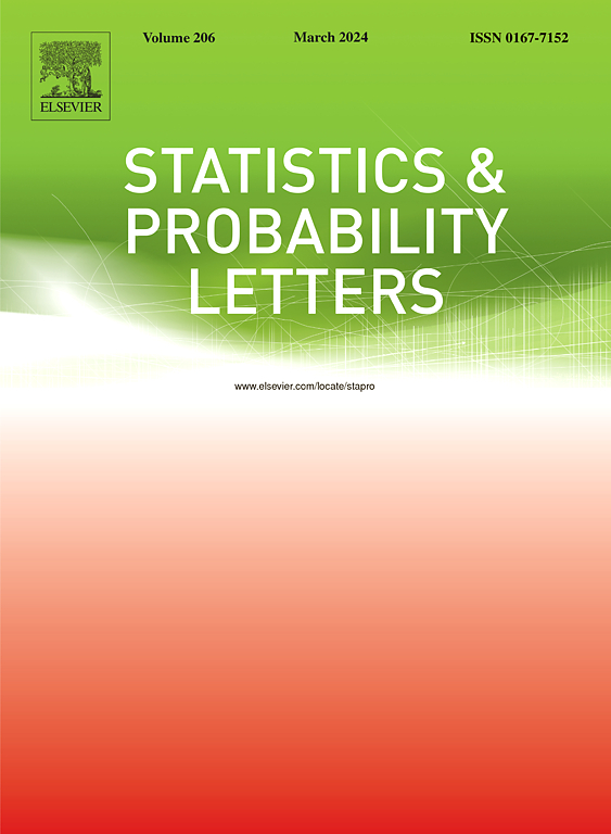 Go to journal home page - Statistics & Probability Letters